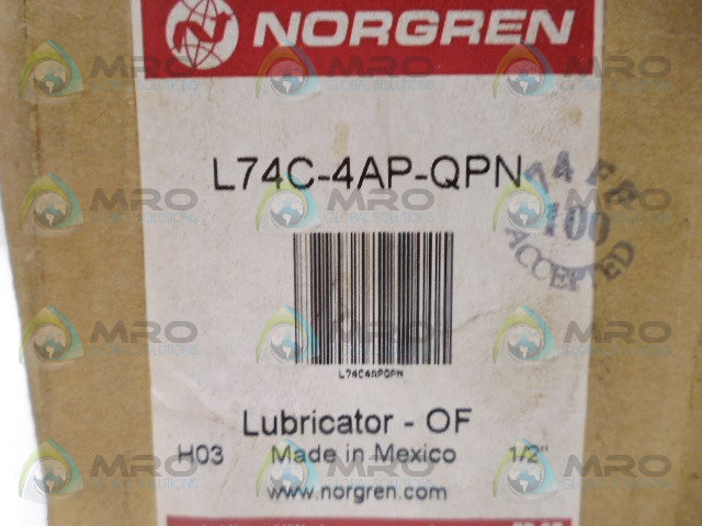 NORGREN L74C-4AP-QPN LUBRICATOR *NEW IN BOX*