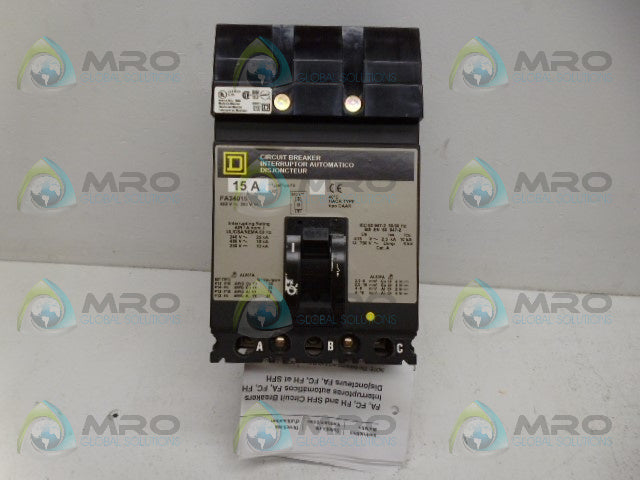 SQUARE D FA34015 CIRCUIT BREAKER *NEW IN BOX*