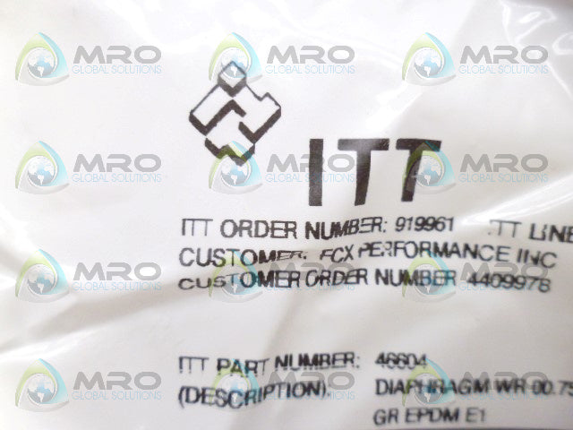 ITT 46604 DIAPHRAGM *NEW IN FACTORY BAG*