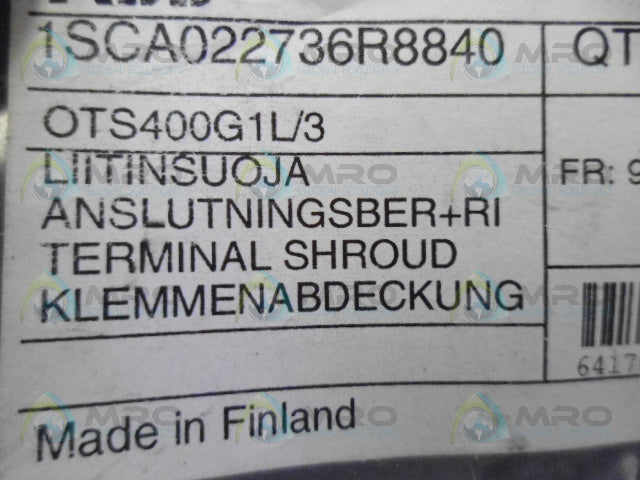 ABB 1SCA022736R8840 TERMINAL SHROUD *NEW IN FACTORY BAG*
