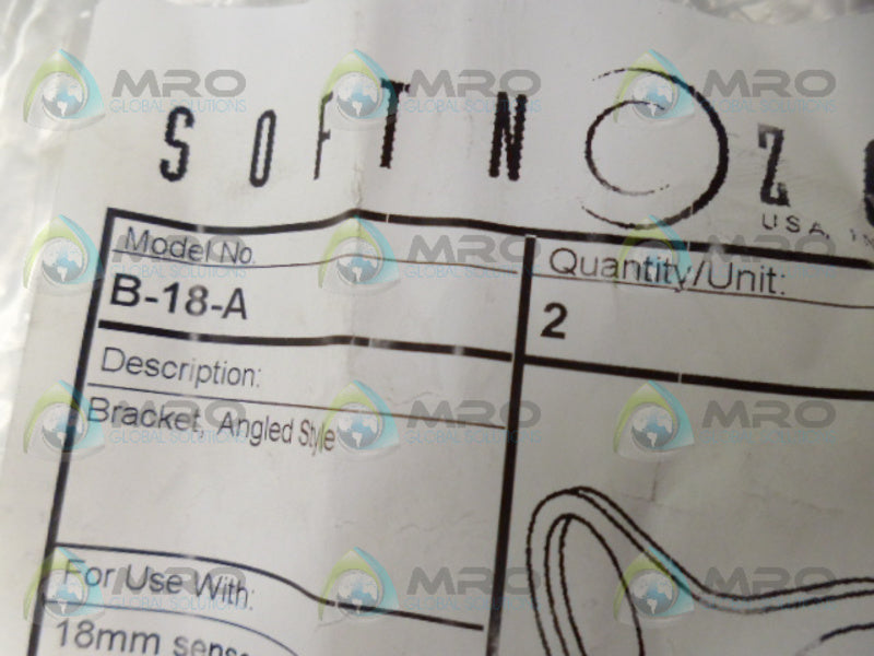 SOFTNOZE B-18-A BRACKETS (PKG OF 2) NSMP