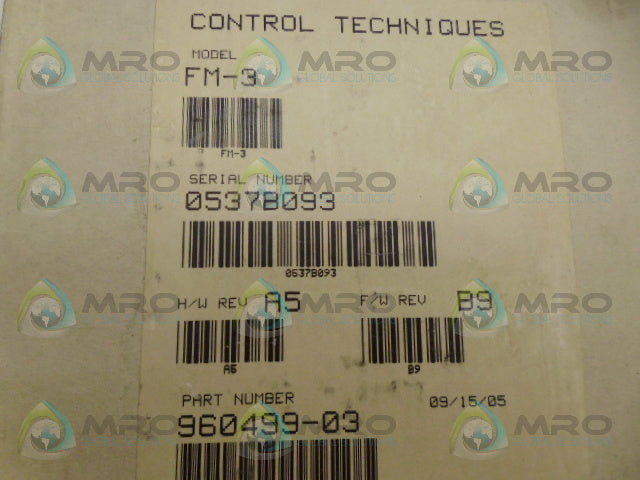 CONTROL TECHNIQUES FM-3 PROGRAMMING MODULE *NEW IN BOX*
