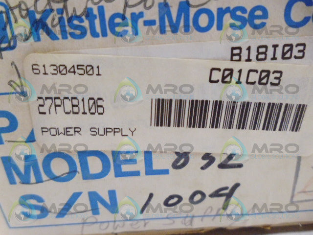 KISTLER-MORSE 832 POWER SUPPLY *NEW IN BOX*