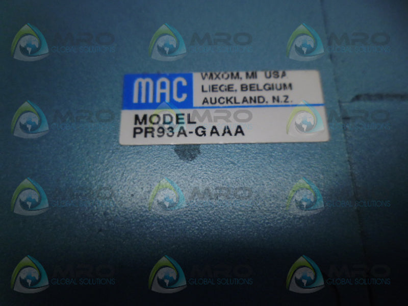 MAC PR93A-GAAA CONTROL VALVE *NEW NO BOX*