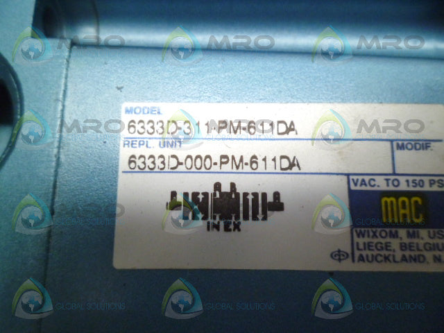 MAC 6333D-311-PM-611DA VALVE *NEW NO BOX*