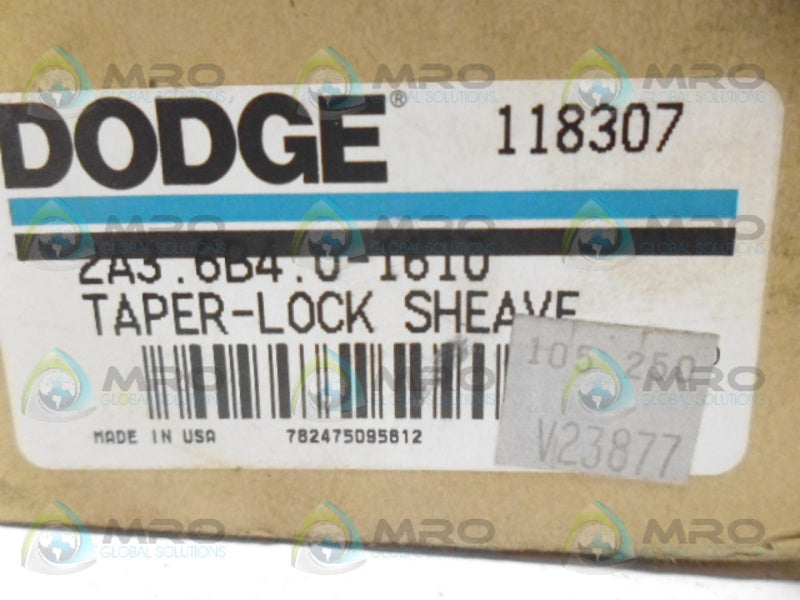 DODGE 118307 2A3.6B4.0-1610 TAPER LOCK SHEAVE *NEW IN BOX*