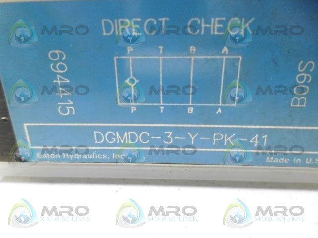 VICKERS DGMDC-3-Y-PK-41 CHECK VALVE *NEW NO BOX*