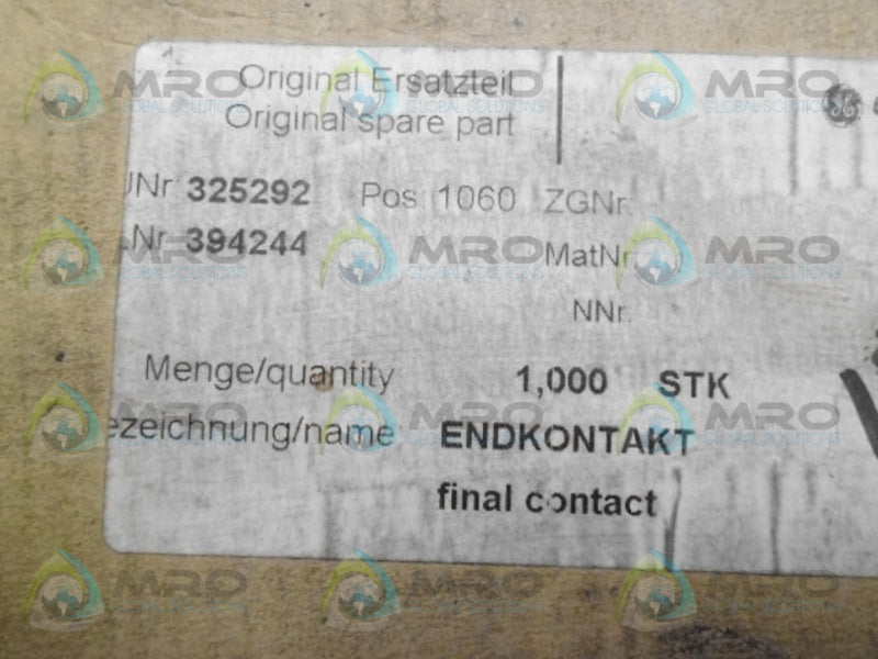 INDUSTRIAL MRO 325292 CONNECTOR *NEW IN BOX*