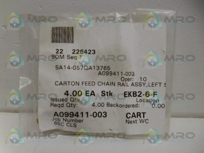 INDUSTRIAL MRO A099411-003 CHAIN SCREW (PKG OF 4) *NEW IN FACTORY BAG*