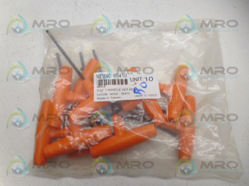 INDUSTRIAL MRO 85410 T-HANDLE HEX KEY (PKG OF 10) *NEW IN FACTORY BAG*