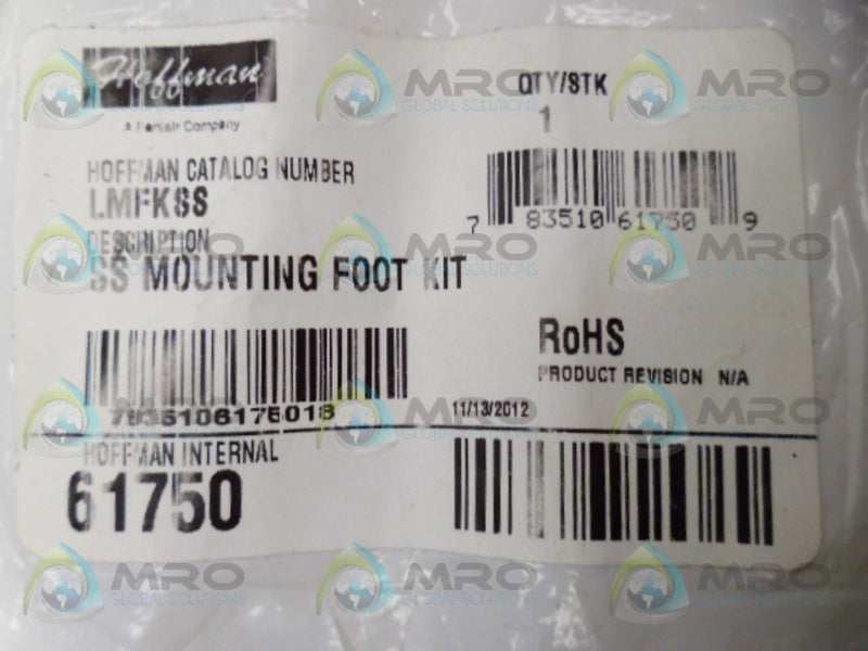 HOFFMAN LMFKSS SS MOUNTING FOOT KIT *NEW IN FACTORY BAG*