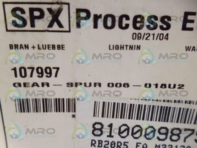 SPX 107997 GEAR SPUR *NEW IN BOX*