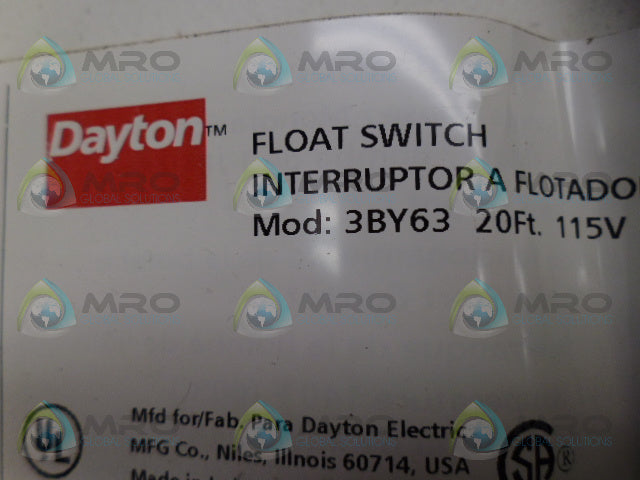 DAYTON 3BY63 FLOAT SWITCH *NEW NO BOX*