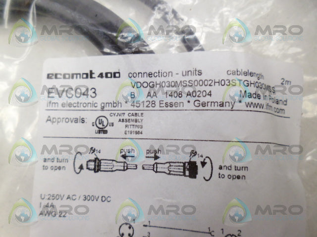 IFM EFECTOR EVC043 CONNECTION UNIT *NEW IN FACTORY BAG*