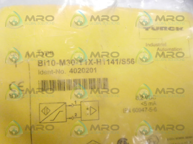 TURCK BI10-M30-Y1X-H1141/S56 METAL BARREL W/ CONNECTOR *NEW IN FACTORY BAG*