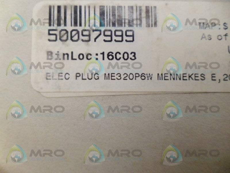 MENNEKES ME320P6W PLUG *NEW IN BOX*