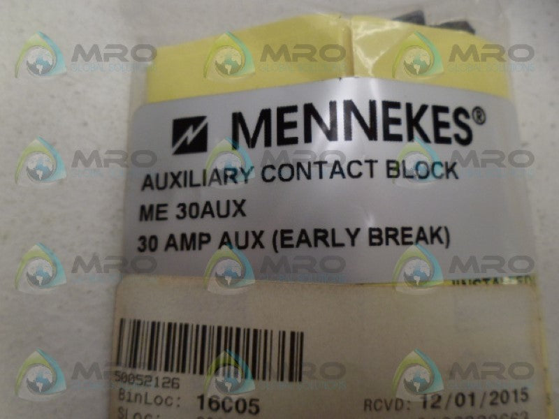 MENNEKES ME30AUX CONTACT BLOCK *NEW IN FACTORY BAG*