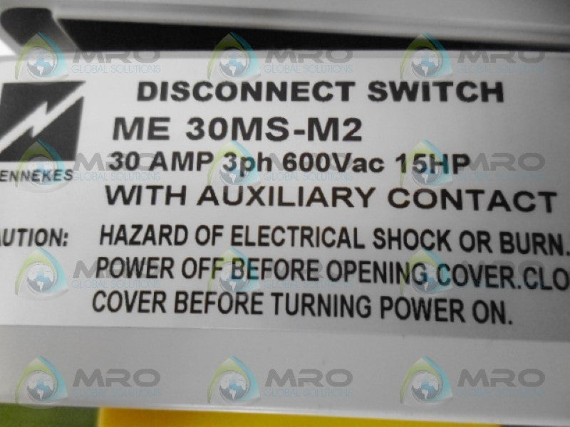 MENNEKES ME30MS-M2 DISCONNECT SWITCH *NEW NO BOX*