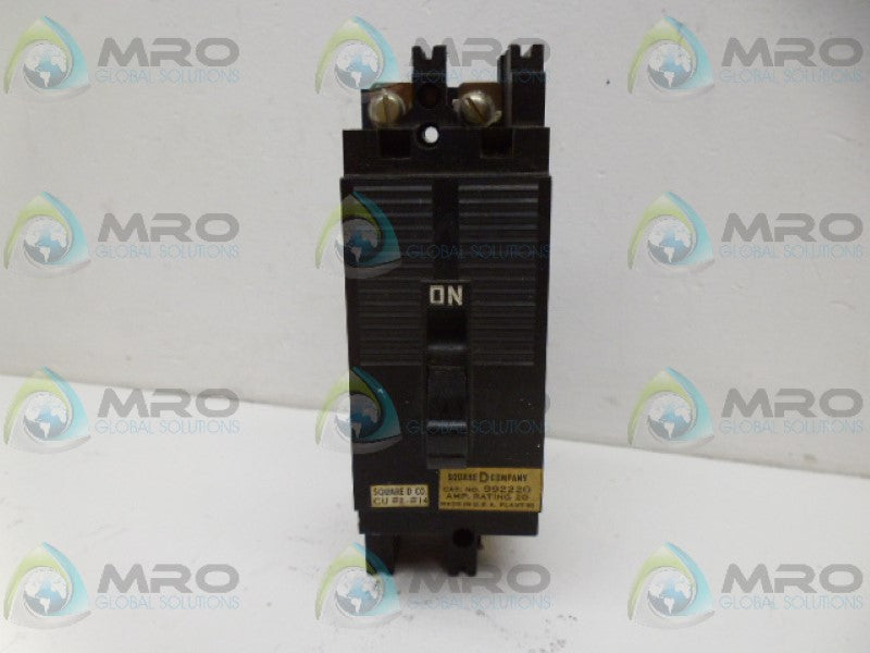 SQUARE D 992220 CIRCUIT BREAKER 2P 20A *USED*