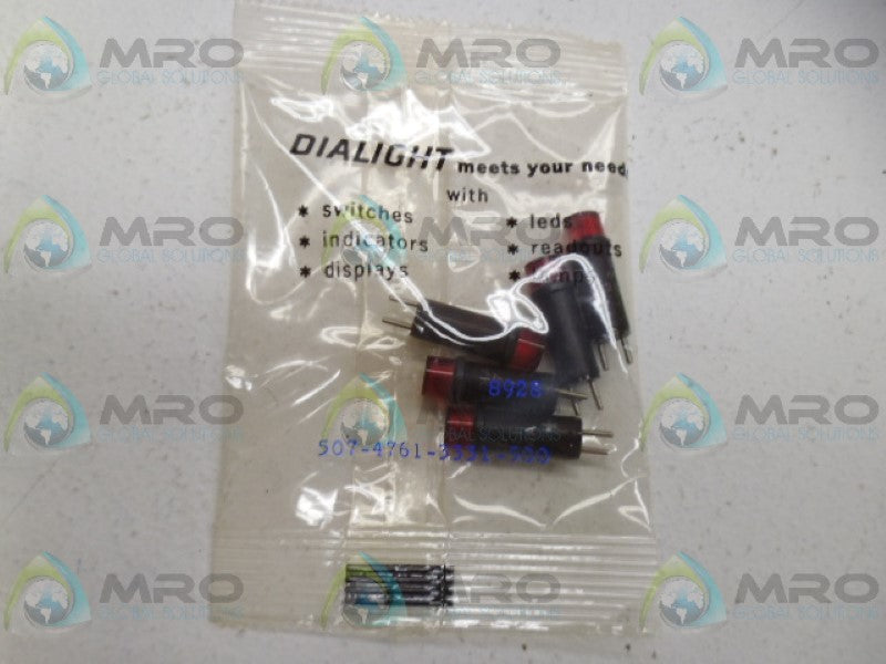 DIALIGHT 507-4761-3331-500 INDICATOR RED (PKG OF 5) *NEW IN FACTORY BAG*