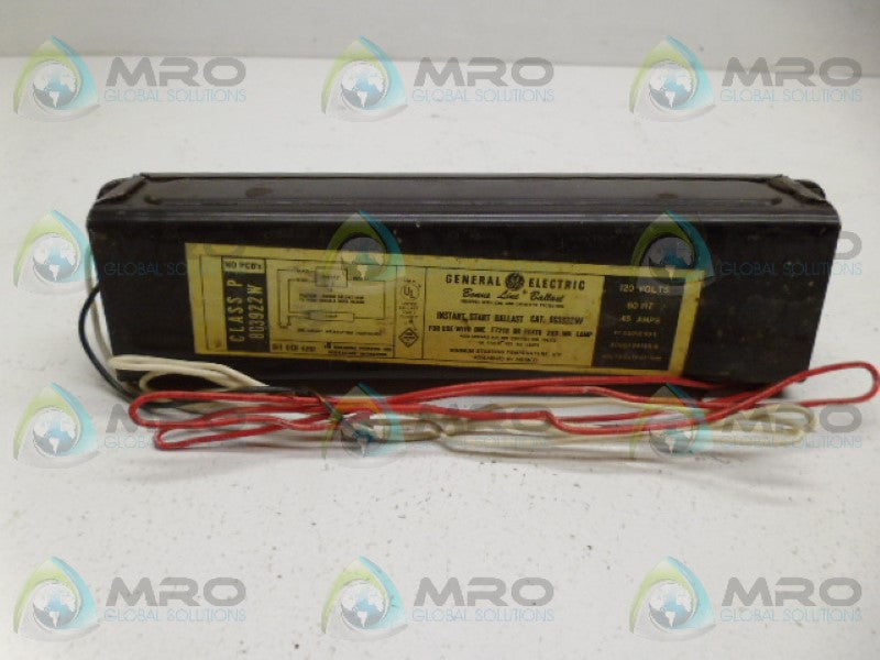 GENERAL ELECTRIC 8G3922W BALLAST *USED*