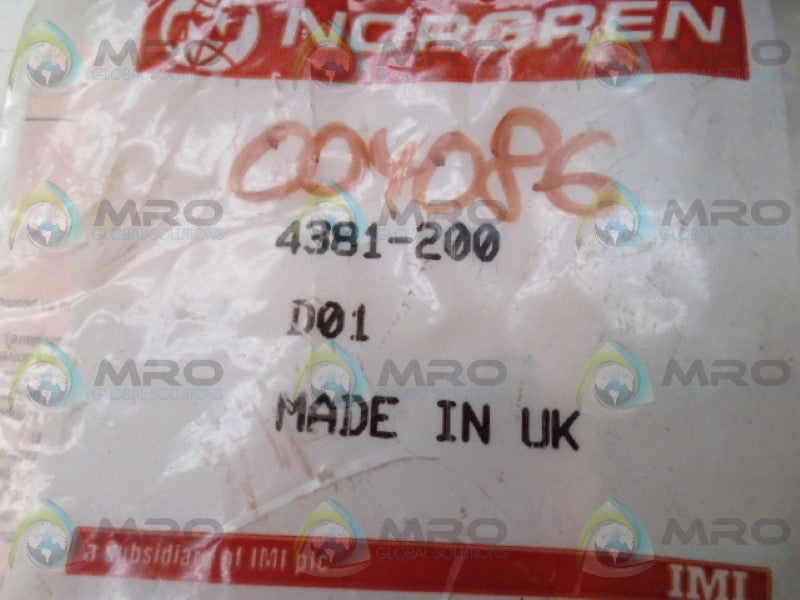 NORGREN 4381-200 SERVICE KIT *NEW IN FACTORY BAG*