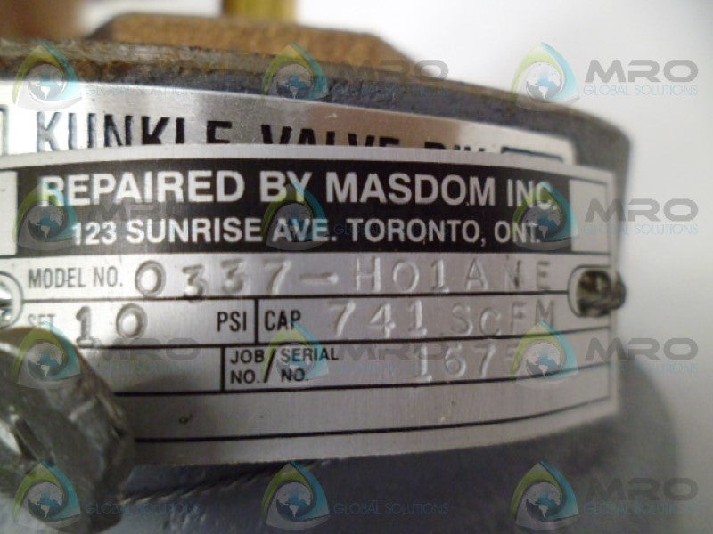 KUNKLE 0337-H01ANE RELIEF VALVE *NEW NO BOX*