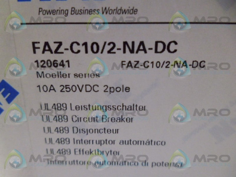 EATON FAZ-C10/2-NA-DC CIRCUIT BREAKER *NEW IN BOX*