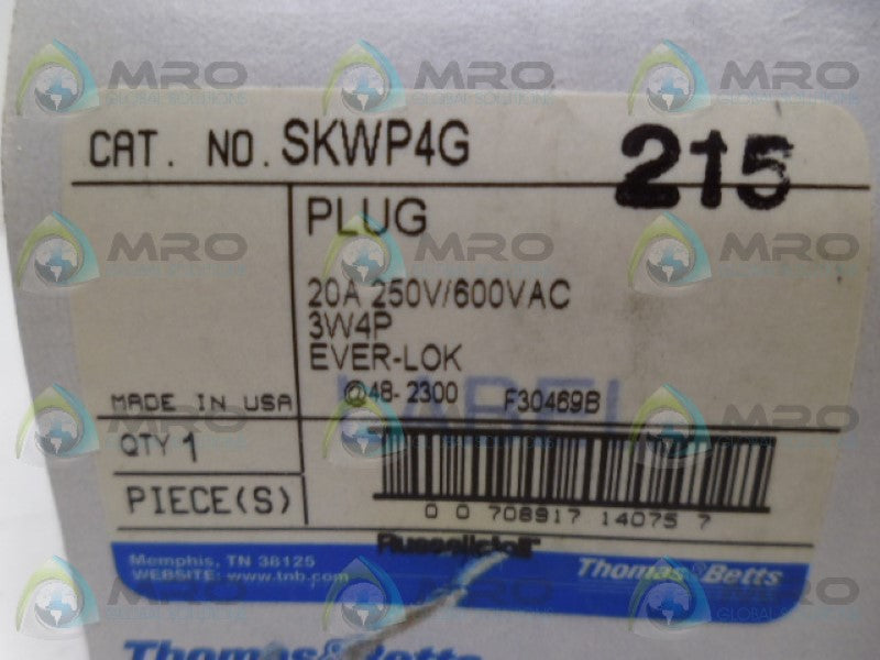 THOMAS & BETTS SKWP4G PLUG *NEW IN BOX*