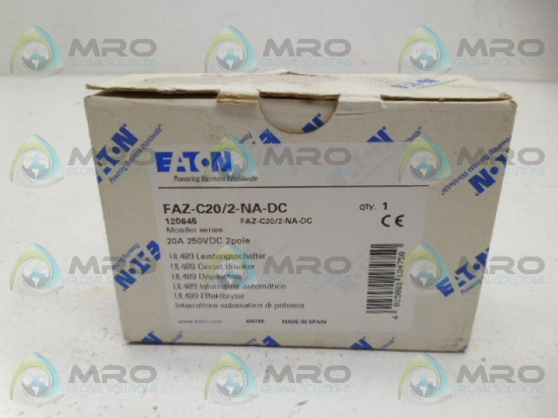 EATON FAZ-C20/2-NA-DC CIRCUIT BREAKER *NEW IN BOX*