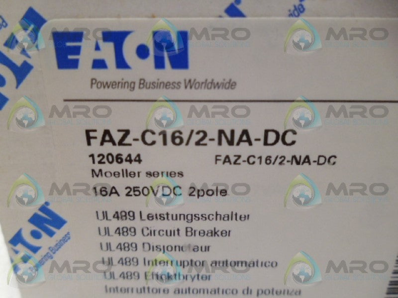 EATON FAZ-C16/2-NA-DC CIRCUIT BREAKER *NEW IN BOX*
