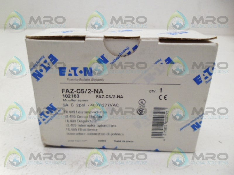 EATON FAZ-C5/2-NA CIRCUIT BREAKER *NEW IN BOX*