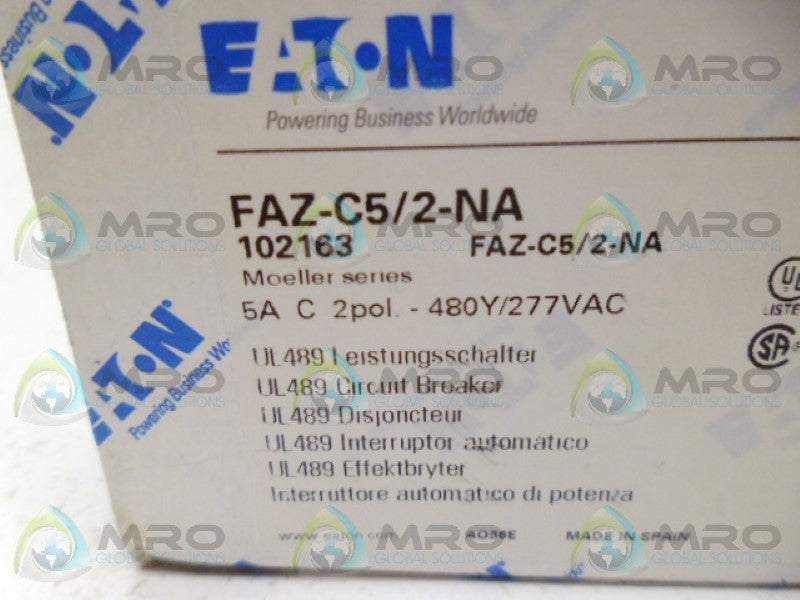 EATON FAZ-C5/2-NA CIRCUIT BREAKER *NEW IN BOX*