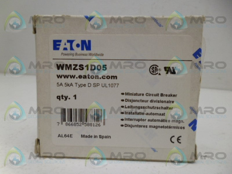 EATON WMZS1D05 CIRCUIT BREAKER *NEW IN BOX*