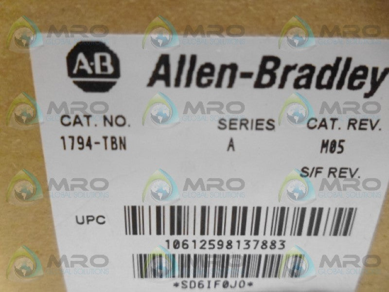 ALLEN BRADLEY 1794-TBN SER. A TERMINAL BASE *NEW IN BOX*