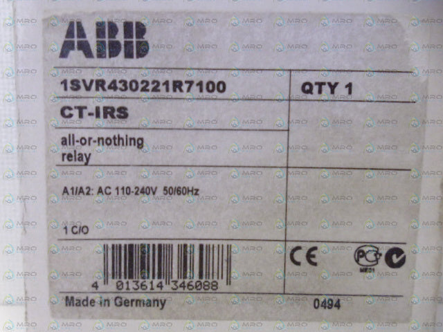 ABB 1SVR430221R710 INTERFACE RELAY *NEW IN BOX*
