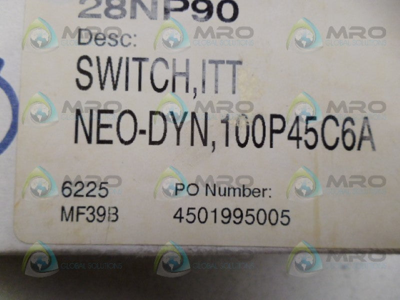 ITT 100P45C6A PRESSURE SWITCH *NEW IN BOX*