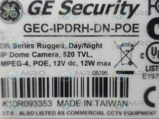 GENERAL ELECTRIC GEC-IPDRH-DN-POE RUGGED DOME CAMERA *NEW IN BOX*