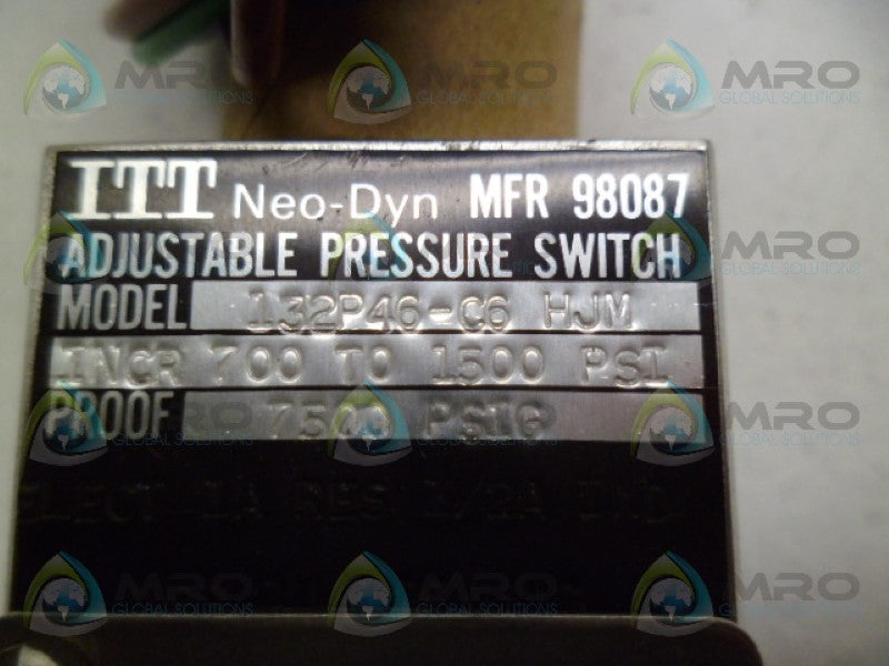 ITT 132P46-C6 PRESSURE SWITCH *NEW NO BOX*