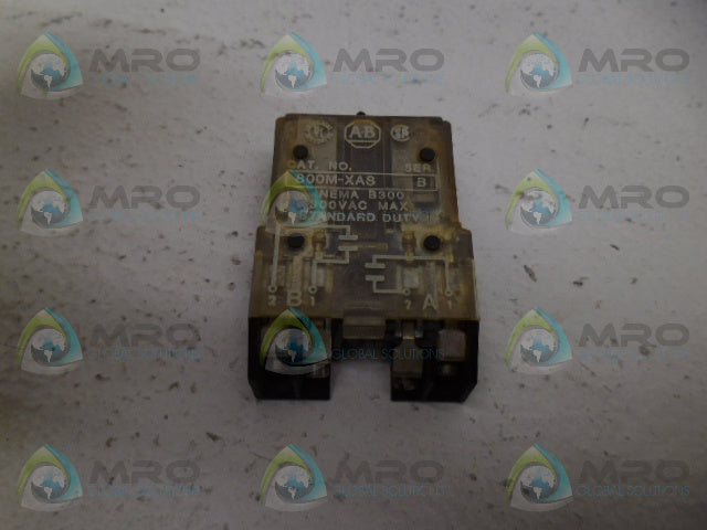 ALLEN BRADLEY 800M-XAS SER. B CONTACT BLOCK *USED*