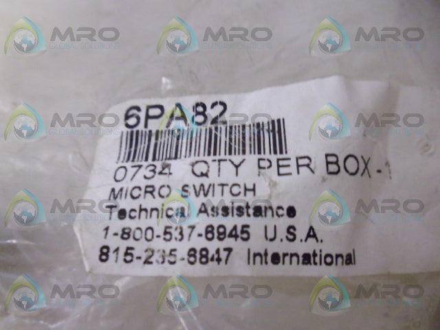 HONEYWELL 6PA82 MICROSWITCH *NEW IN FACTORY BAG*