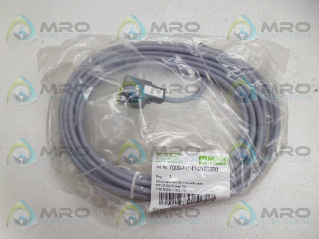MURR ELEKTRONIK 7000-11041-2160500 VALVE PLUG WITH CABLE *NEW IN FACTORY BAG*
