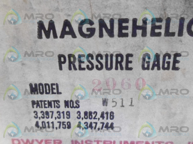 DWYER 2060 PRESSURE GAUGE 60PSI *NEW IN BOX*