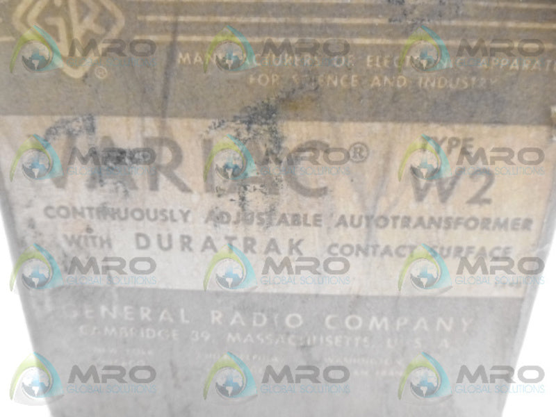 GENERAL RADIO W2 VARIAC TRANSFORMER *NEW IN BOX*