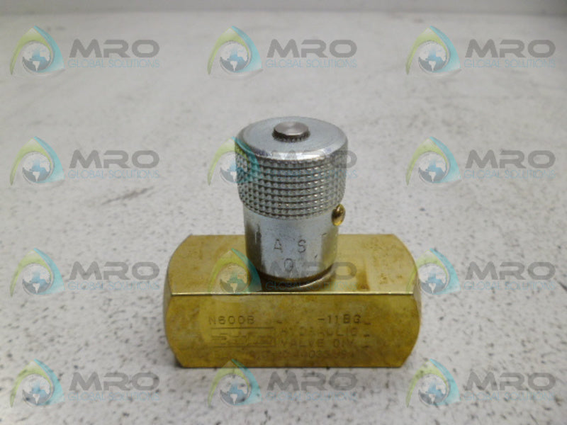 PARKER N600B 1A863 NEEDLE VALVE *NEW IN BOX*
