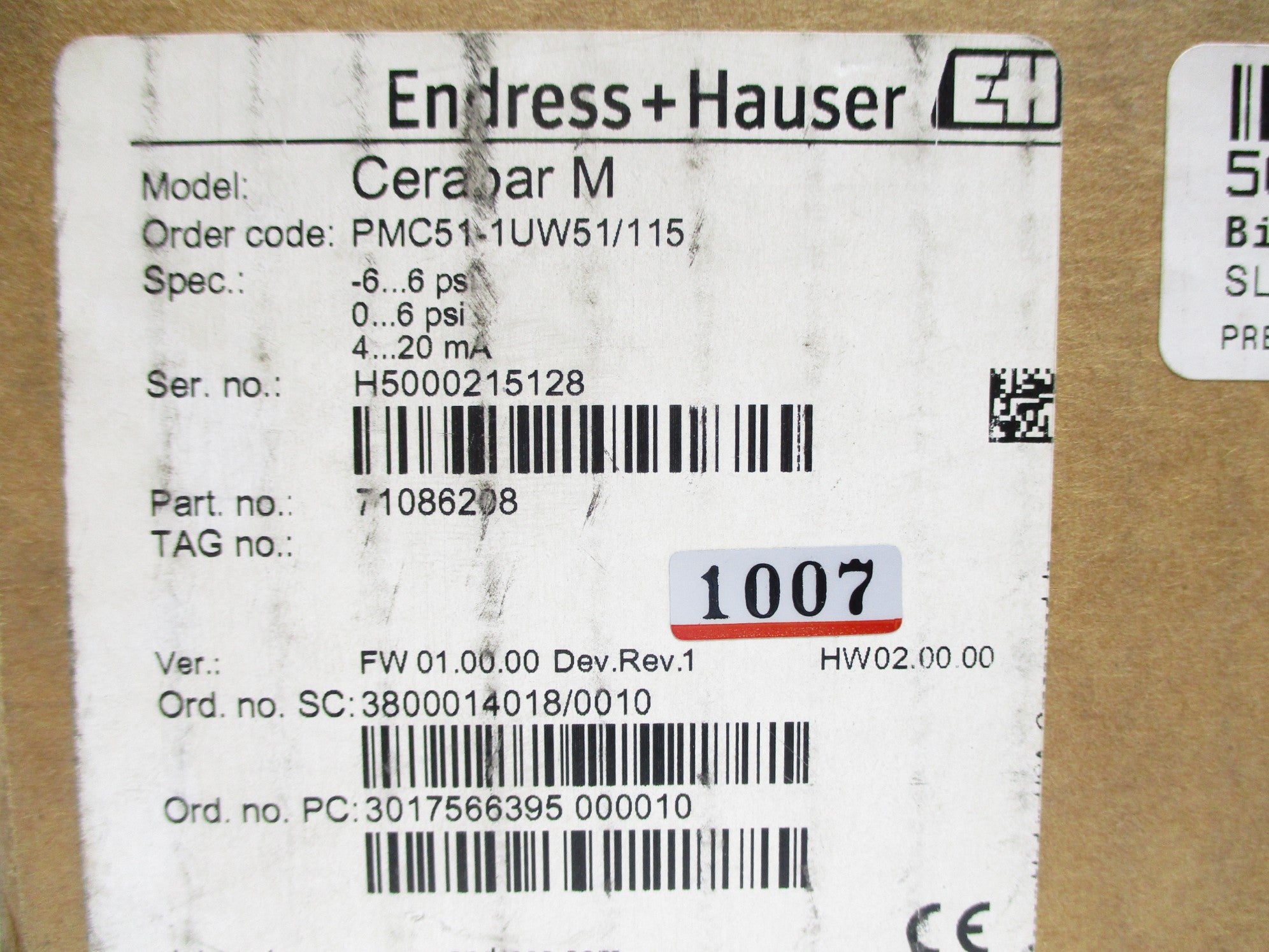 ENDRESS+HAUSER PMC51-1UW51/115 NSMP