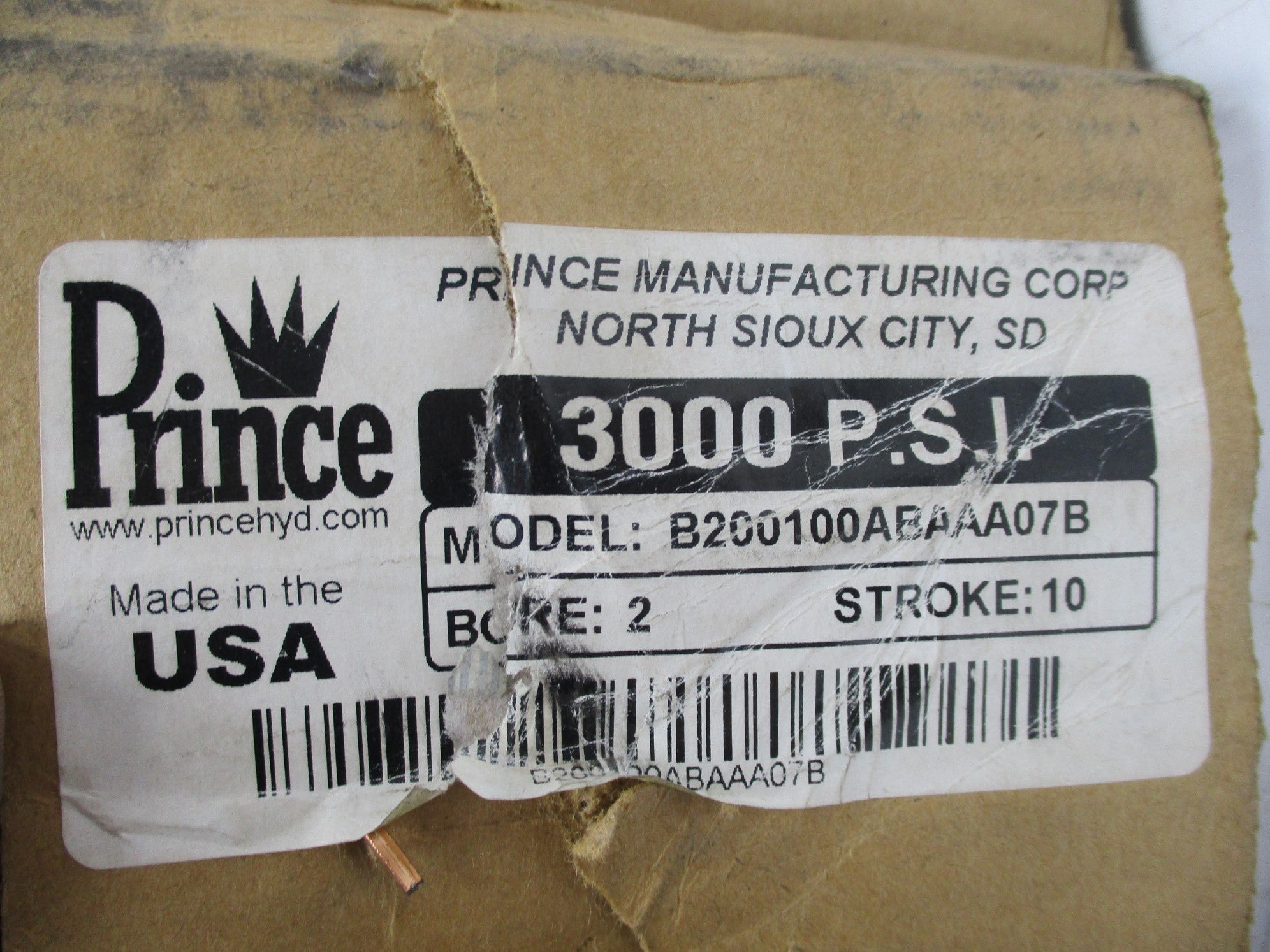 PRINCE B200100ABAAA07B 3000PSI NSMP