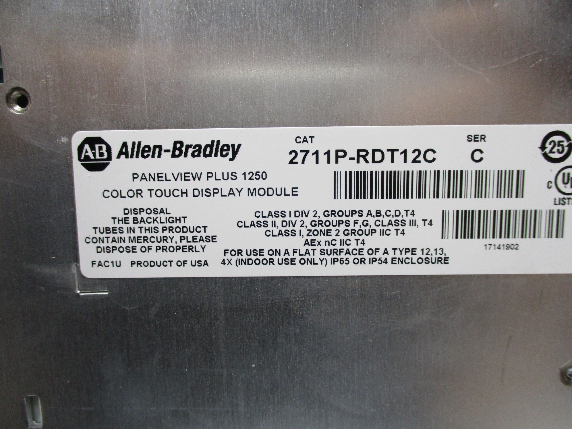 ALLEN BRADLEY 2711P-RDT12C SER. C NSNP