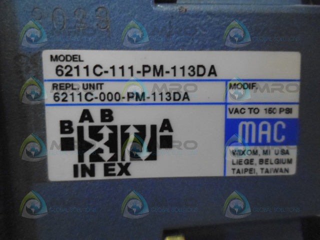 MAC 6211C-111-PM-113DA SOLENOID VALVE *NEW NO BOX*