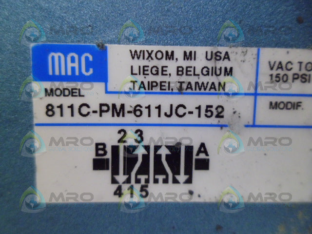 MAC 811C-PM-611JC-152 SOLENOID VALVE *NEW NO BOX*